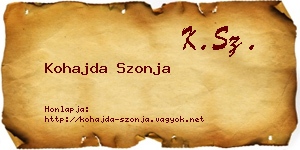 Kohajda Szonja névjegykártya